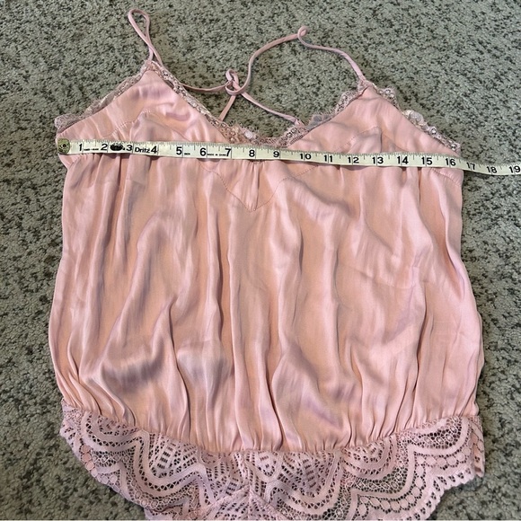 Intimately Free People Purple Satin Floral Laced Cami Bodysuit Size Medium - Picture 9 of 11